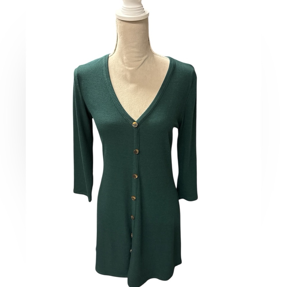 forever 21 Green Knit Button down  Dress